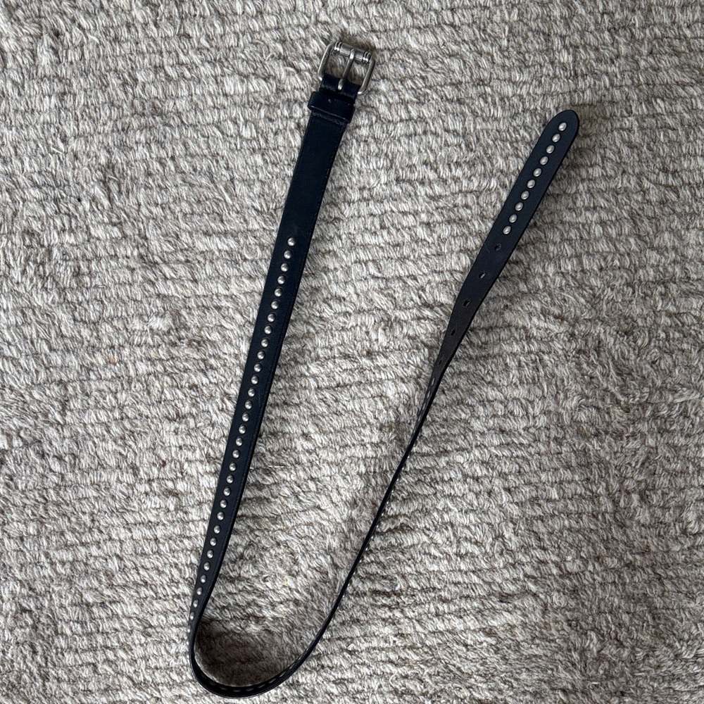 Prada Black Studded Leather Belt